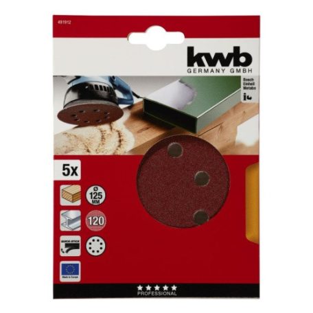 KWB öntapadó deltacsiszoló papír 125mm P120