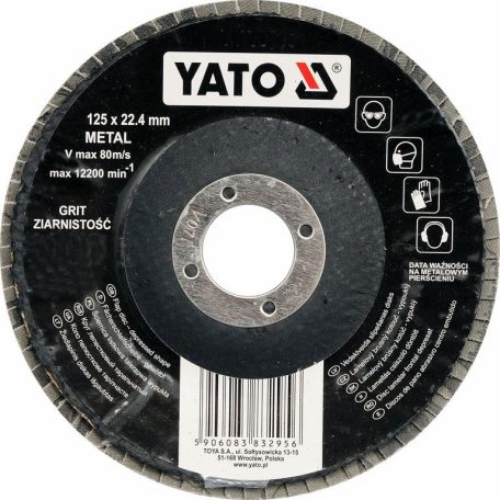 Lamellás csiszolókorong döntött 125 x 22,2 mm / P60